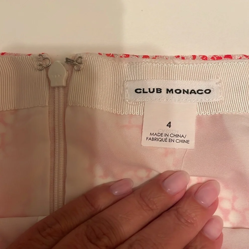 Club Monaco Red‎ and White Mini Skirt Size 4